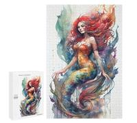 Rompecabezas para Adolescentes 1000 PCS Mermaid Watercolor Rompecabezas para Adultos Juegos Divertidos Análisis Y Lógica Interacción Entre Padres E Hijos 1000 PCS