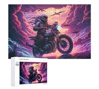Rompecabezas para Adolescentes 1000 PCS Motorcycle Adventure in Stormy Skies Rompecabezas De Juguete Decoración De Pared Decoración del Hogar Cumpleaños Y Navidad 1000 PCS