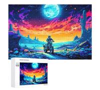 Rompecabezas para Adolescentes 1000 PCS Motorcycle Journey Through A Vibrant Landscape Rompecabezas para Adultos Juego De Ingenio Decoración del Hogar Actividades Divertidas En Casa 1000 PCS