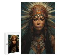 Rompecabezas para Adolescentes 1000 PCS Native American Headdress Art-3 Rompecabezas Juguetes Antiestrés Decoración Diversión En Casa Actividades, 1000 PCS