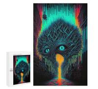 Rompecabezas para Adolescentes 1000 PCS Neon Cityscape Alien Eye Rompecabezas para Adultos Juego De Ingenio Decoración del Hogar Actividades Divertidas En Casa 1000 PCS