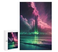 Rompecabezas para Adolescentes 1000 PCS Neon Cityscape Future Dreamscape Rompecabezas para Adultos Juego Familiar Decoración Desafiante De Completar 1000 PCS