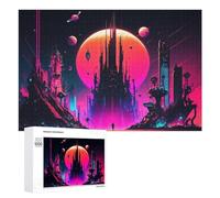 Rompecabezas para Adolescentes 1000 PCS Neon Future Cityscape -3 Rompecabezas para Adultos Juegos Relajantes Corte De Precisión Juego Desafiante Regalos 1000 PCS