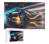 Rompecabezas para Adolescentes 1000 PCS Neon Future Sportscar Rompecabezas para Adultos Juego Familiar Regalo De Cumpleaños Interacción Entre Padres E Hijos 1000 PCS