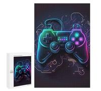 Rompecabezas para Adolescentes 1000 PCS Neon Gaming Controller Artwork-14 Rompecabezas para Adultos Juegos Relajantes Desafío Difícil Desafío Educativo 1000 PCS