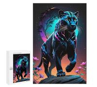 Rompecabezas para Adolescentes 1000 PCS Neon Panther Majesty Rompecabezas para Adultos Juego Familiar Regalo De Cumpleaños Interacción Entre Padres E Hijos 1000 PCS