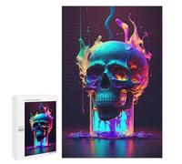 Rompecabezas para Adolescentes 1000 PCS Neon Skull Meltdown Rompecabezas para Adolescentes Juguetes Antiestrés Mejora La Memoria 1000 PCS