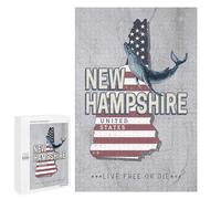 Rompecabezas para Adolescentes 1000 PCS New Hampshire Map USA Rompecabezas Juguetes Antiestrés Corte De Precisión Interacción Entre Padres E Hijos 1000 PCS