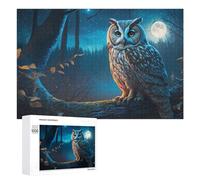 Rompecabezas para Adolescentes 1000 PCS Night Owl in Moonlit Forest Rompecabezas para Adultos Juego De Ingenio Decoración del Hogar Actividades Divertidas En Casa 1000 PCS