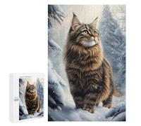 Rompecabezas para Adolescentes 1000 PCS Norwegian Forest Cat in Winter Rompecabezas para Adultos Juegos Relajantes Decoración del Hogar Cumpleaños Y Navidad 1000 PCS