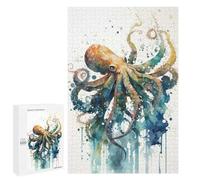 Rompecabezas para Adolescentes 1000 PCS Octopus in Watercolor Rompecabezas para Adultos Juegos Relajantes Decoración Perfecta Regalos De Cumpleaños Y Únicos 1000 PCS