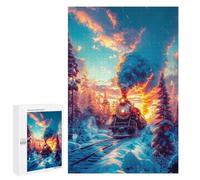 Rompecabezas para Adolescentes 1000 PCS Old Train on The Tracks Rompecabezas para Adultos Juegos Relajantes Decoración Perfecta Regalos De Cumpleaños Y Únicos 1000 PCS