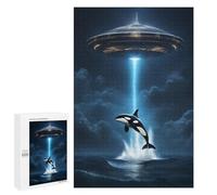 Rompecabezas para Adolescentes 1000 PCS Orca Whale Alien Spaceship Rompecabezas para Adultos Juegos Relajantes Desafío Difícil Desafío Educativo 1000 PCS