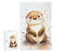 Rompecabezas para Adolescentes 1000 PCS Otter Watercolor Cute Rompecabezas para Adultos Juegos Relajantes Decoración Perfecta Regalos De Cumpleaños Y Únicos 1000 PCS