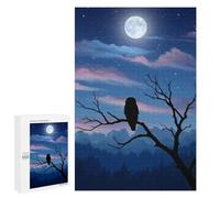 Rompecabezas para Adolescentes 1000 PCS Owl Under Moonlight Rompecabezas para Adultos Juegos Relajantes Pero Divertidos Y Humorísticos 1000 PCS