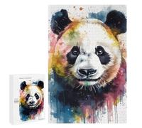 Rompecabezas para Adolescentes 1000 PCS Panda Bear Head Watercolor Rompecabezas para Adolescentes Juguetes Antiestrés Mejora La Memoria 1000 PCS