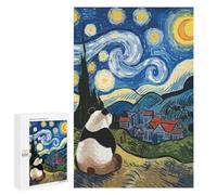 Rompecabezas para Adolescentes 1000 PCS Panda Starry Night Rompecabezas para Adultos Juegos Relajantes Desafío Difícil Desafío Educativo 1000 PCS