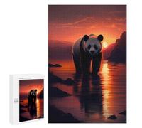 Rompecabezas para Adolescentes 1000 PCS Panda Sunset Rompecabezas para Adultos Juegos Relajantes Pero Divertidos Y Humorísticos 1000 PCS