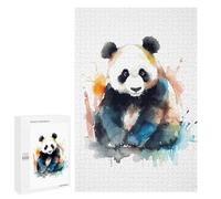 Rompecabezas para Adolescentes 1000 PCS Panda Watercolor Rompecabezas para Adultos Juguetes Antiestrés para La Diversión Familiar Interacción Entre Padres E Hijos 1000 PCS