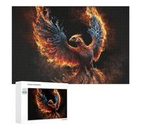 Rompecabezas para Adolescentes 1000 PCS Phoenix Rising Fire and Flame Artwork Rompecabezas para Adultos Juego Práctico Que Mejora La Memoria Actividades Divertidas En Casa 1000 PCS