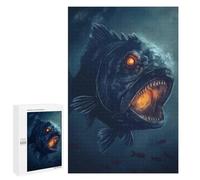 Rompecabezas para Adolescentes 1000 PCS Piranha Evil Scary Horror Rompecabezas Juegos Relajantes Decoración del Hogar Regalos Y Cumpleaños Únicos 1000 PCS