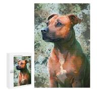 Rompecabezas para Adolescentes 1000 PCS Pit Bull Portrait Rompecabezas para Adultos Juguetes Antiestrés Arte De Pared Interacción Entre Padres E Hijos 1000 PCS