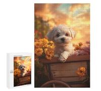 Rompecabezas para Adolescentes 1000 PCS Puppy in A Wagon Rompecabezas para Adultos Juegos Relajantes Pero Divertidos Y Humorísticos 1000 PCS