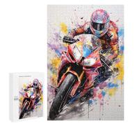 Rompecabezas para Adolescentes 1000 PCS Racing Spirit Motorcycle Artwork Rompecabezas para Adultos Juguetes De Bricolaje Desafío Difícil Cumpleaños 1000 PCS