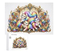Rompecabezas para Adolescentes 1000 PCS Rainbow Cats Fantasy Artwork Rompecabezas para Adultos Juego De Ingenio Decoración del Hogar Actividades Divertidas En Casa 1000 PCS