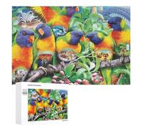 Rompecabezas para Adolescentes 1000 PCS Rainbow Lorikeets in Australia Rompecabezas para Adultos Juegos De Relajación Ensamblaje De Patrones Interacción Entre Padres E Hijos 1000 PCS
