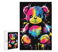 Rompecabezas para Adolescentes 1000 PCS Rainbow Teddy Bear Rompecabezas para Adolescentes Juguetes Antiestrés Mejora La Memoria 1000 PCS