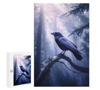 Rompecabezas para Adolescentes 1000 PCS Raven Crow in Misty Forest Rompecabezas para Adultos Juegos Divertidos Decoración Perfecta como Regalos para Toda La Familia 1000 PCS