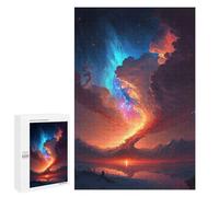 Rompecabezas para Adolescentes 1000 PCS Red and Blue Epic Sky Rompecabezas para Adultos Juego De Ingenio Decoración del Hogar Regalos para Reducir El Estrés 1000 PCS