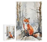 Rompecabezas para Adolescentes 1000 PCS Red Fox in Winter Forest Rompecabezas para Adultos Juego Práctico Carrera De Velocidad Manual Desafío Educativo 1000 PCS