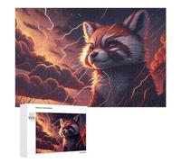 Rompecabezas para Adolescentes 1000 PCS Red Panda in Stormy Sky -1 Rompecabezas para Adultos Juguetes DIY Arte De Pared Oferta como Regalos para Toda La Familia 1000 PCS