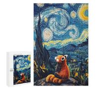 Rompecabezas para Adolescentes 1000 PCS Red Panda Starry Night Landscape Rompecabezas para Adultos Juegos Relajantes Decoración Actividades Divertidas En Casa 1000 PCS
