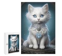 Rompecabezas para Adolescentes 1000 PCS Regal White Kitten Portrait Rompecabezas para Adolescentes Juguetes Antiestrés Mejora La Memoria 1000 PCS
