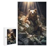 Rompecabezas para Adolescentes 1000 PCS Rich Wealthy Brown Bear Rompecabezas para Adultos Juegos Divertidos Análisis Y Lógica Interacción Entre Padres E Hijos 1000 PCS