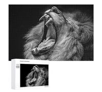 Rompecabezas para Adolescentes 1000 PCS Roaring Lion Close-Up Rompecabezas Juguetes Antiestrés Decoración Diversión En Casa Actividades, 1000 PCS