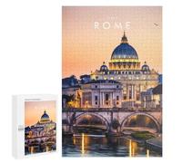 Rompecabezas para Adolescentes 1000 PCS Rome Cityscape at Sunset Rompecabezas para Adultos Juegos Relajantes Corte De Precisión Juego Desafiante Regalos 1000 PCS