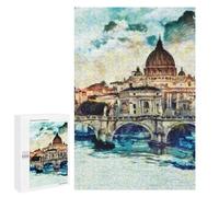 Rompecabezas para adolescentes 1000 PCS Rome Cityscape with Bridge Puzzles para adultos Juegos de Relajación Desafío Difícil Regalos de Cumpleaños únicos 1000 PCS