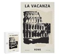 Rompecabezas para Adolescentes 1000 PCS Rome Italy Travel Poster Rompecabezas para Adultos Juego De Ingenio Alivia El Estrés Regalos Y Actividades Únicas para Cumpleaños 1000 PCS