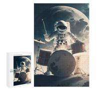 Rompecabezas para Adolescentes 1000 PCS Rompecabezas Astronaut Drummer on The Moon -1 Rompecabezas para Adolescentes Juguetes DIY Desafío Difícil Cumpleaños 1000 PCS