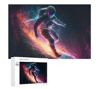Rompecabezas para Adolescentes 1000 PCS Rompecabezas Astronaut Surfing in Space -12 Rompecabezas para Adolescentes Juguetes DIY Desafío Difícil Cumpleaños 1000 PCS