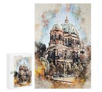 Rompecabezas para Adolescentes 1000 PCS Rompecabezas Berlin Germany Watercolor Rompecabezas para Adultos Juego De Ingenio Regalos para Mujeres para Cumpleaños, Navidad 1000 PCS
