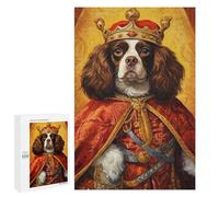 Rompecabezas para Adolescentes 1000 PCS Rompecabezas Cavalier Dog The King Rompecabezas para Adultos Juego Familiar Una Obra De Arte para Cumpleaños, Navidad 1000 PCS