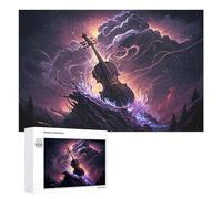 Rompecabezas para Adolescentes 1000 PCS Rompecabezas Enchanted Violin in Stormy Sky Rompecabezas para Adultos Juego De Ingenio Regalos para Mujeres para Cumpleaños, Navidad 1000 PCS