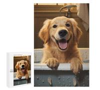 Rompecabezas para Adolescentes 1000 PCS Rompecabezas Golden Retriever Dog Happy Rompecabezas para Adultos Juguetes Antiestrés Análisis Y Lógica para Cumpleaños, Navidad 1000 PCS