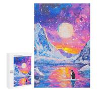Rompecabezas para Adolescentes 1000 PCS Rompecabezas Lonely Penguin Sunset Rompecabezas para Adultos Juego Familiar Una Obra De Arte para Cumpleaños, Navidad 1000 PCS