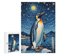 Rompecabezas para Adolescentes 1000 PCS Rompecabezas Penguin Under Starry Sky Rompecabezas para Adultos Juguetes Antiestrés Análisis Y Lógica para Cumpleaños, Navidad 1000 PCS